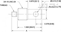 Adaptér s očkovým koncem - komponenty - konec s očkem, 1/4-28M G1081-3